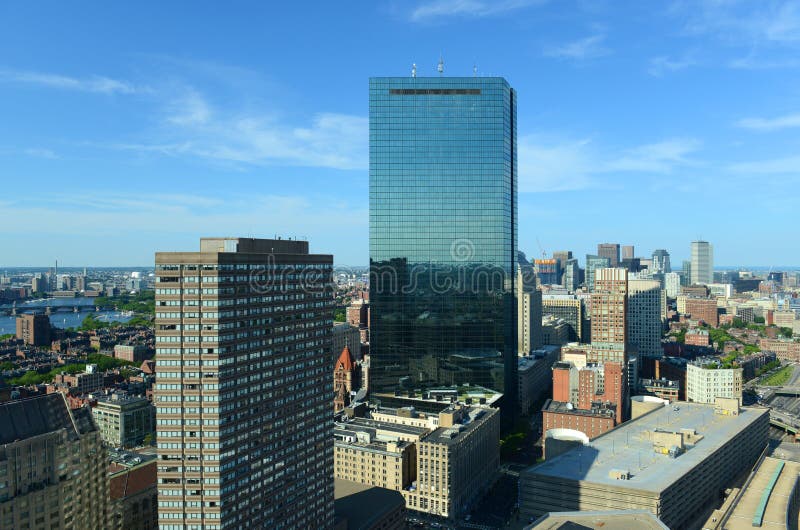 Boston, USA Back Bay Skyline during the Sunset Editorial Stock Photo