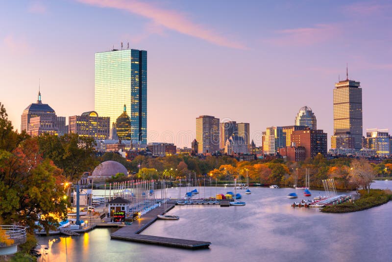 Boston, Massachusetts, USA Skyline on the Charles River Stock Photo ...