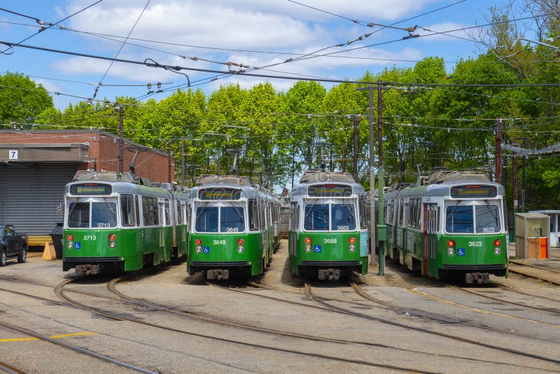 Boston Metro MBTA Green Line, Newton, MA, USA