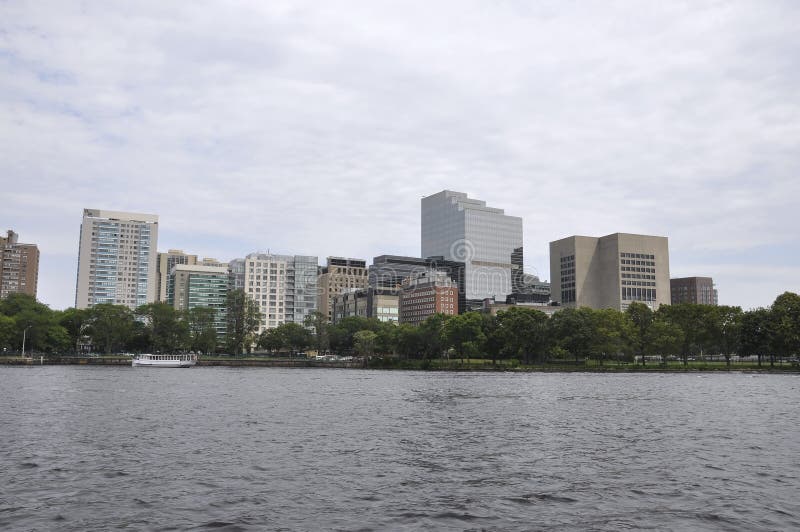 Boston Skyline from Charles river Cruise in Massachusettes State of USA royalty free stock photos Boston Skyline from Charles river Cruise in Massachusettes State of USA royalty free stock photos