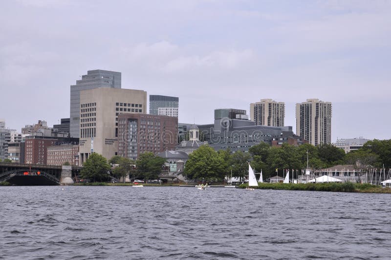Boston Skyline from Charles River Cruise in Massachusettes State of USA stock images Boston Skyline from Charles River Cruise in Massachusettes State of USA stock images