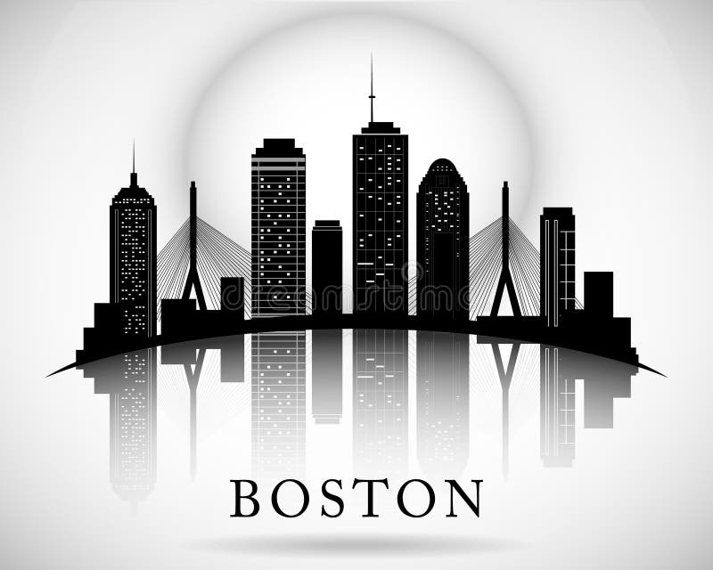 Boston skyline. City silhouette royalty free illustration Boston skyline. City silhouette royalty free illustration