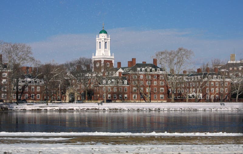 Boston in Snow Harvard stock photo. Image of brick 13285264