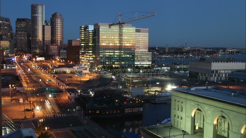 Boston time lapse with sunrise