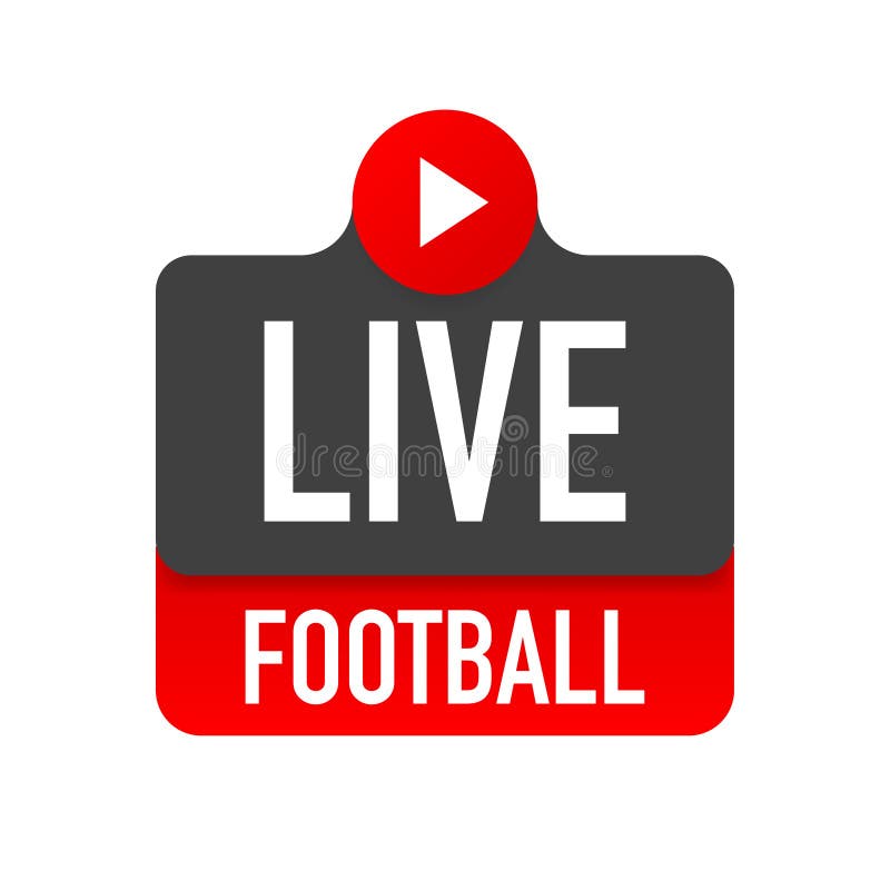 Ícone de streaming de futebol ao vivo. botão para transmissão ou  transmissão de futebol online. vetor em fundo branco isolado. eps 10.
