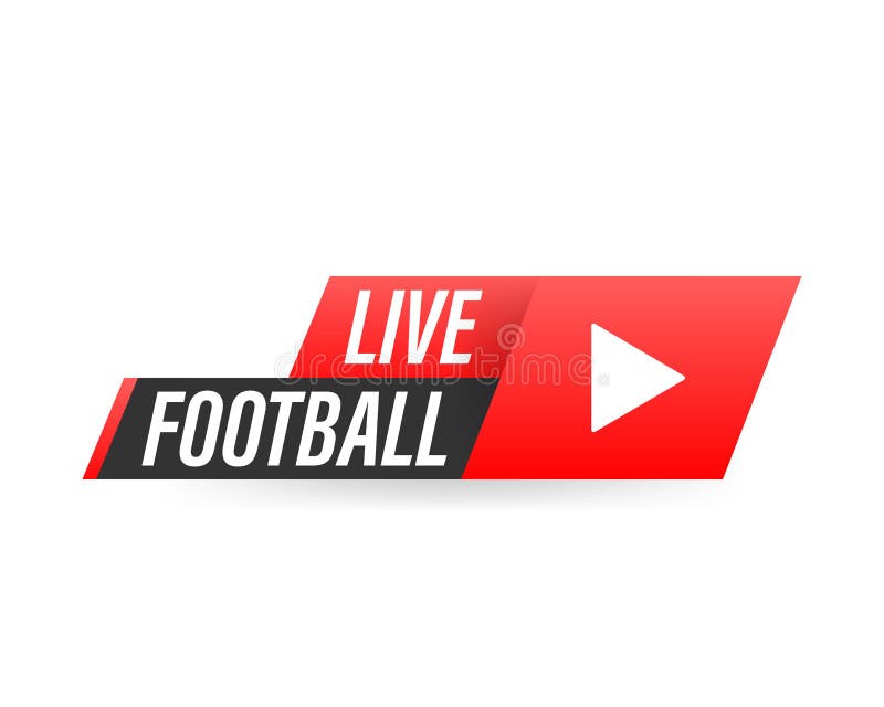 Ícone de streaming de futebol ao vivo. botão para transmissão ou  transmissão de futebol online. vetor em fundo branco isolado. eps 10.