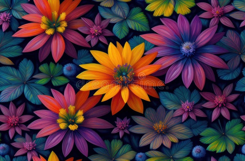 Botanical Bouquet Beautiful Floral Seamless Background for Wallpaper