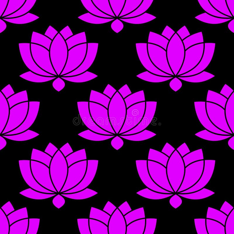 Botanical Lotus flower seamless pattern vector illustration vector illustration