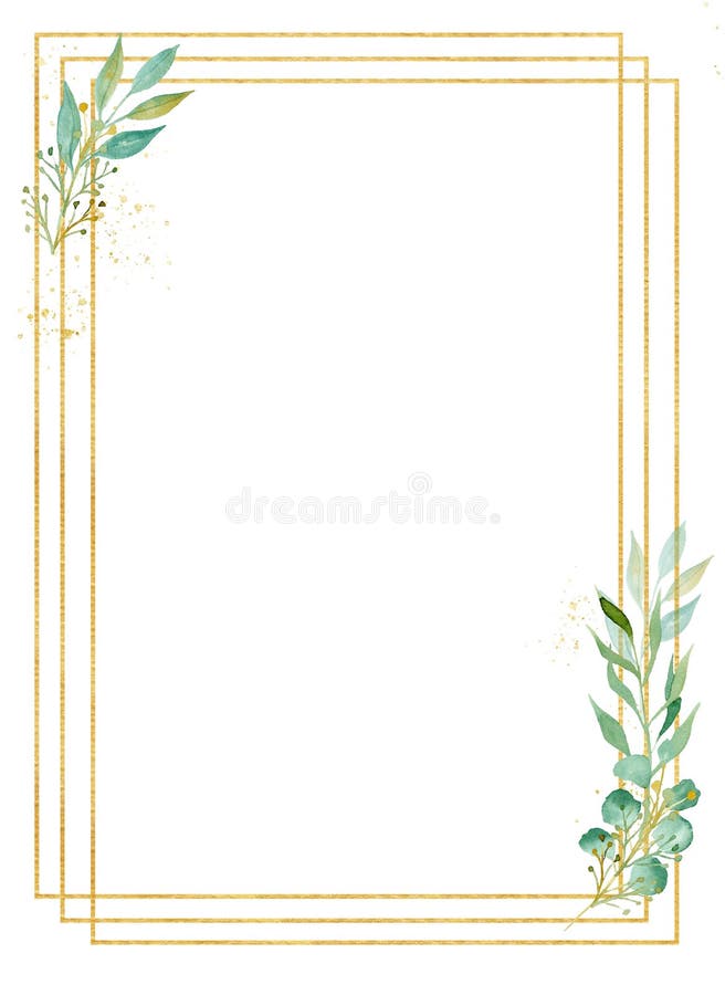 Free Botanical Square Decorative Frame Watercolor Raster Illustration Royalty Free Stock Photos - 154546568