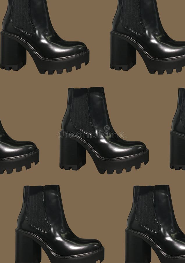 excepción Perder la paciencia Descortés Botas De Tobillo De Tacón Negro Aisladas Sobre Fondo Marrón Plataforma  Casual De Mujeres Boots De Alta Velocidad Botas Negras Fem Foto de archivo  - Imagen de arrancar, elegancia: 169591198