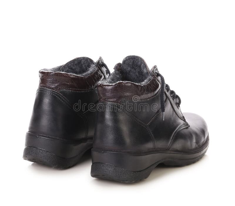 Botas do preto do inverno do esporte. imagens de stock Botas do preto do inverno do esporte. imagens de stock