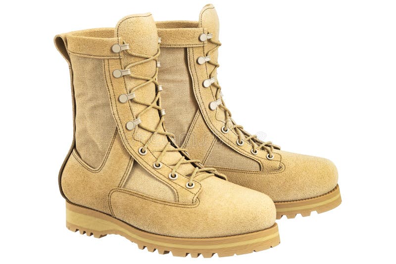 Botas Militares Con El Cordón, Beige Stock de - de amarillo, hombres: 77864216