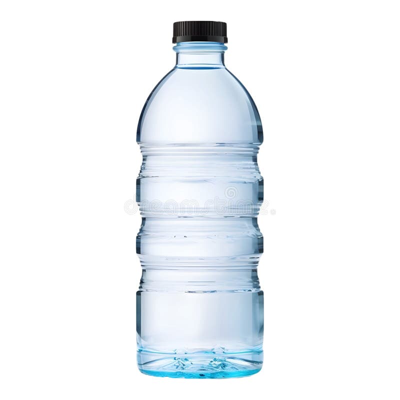 Botella de agua colorida sobre fondo transparente Ai generada stock de ilustración