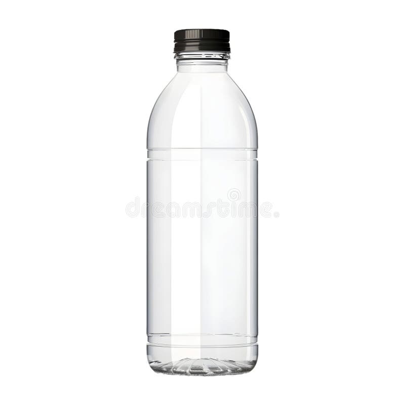 Botella de agua colorida sobre fondo transparente Ai generada stock de ilustración