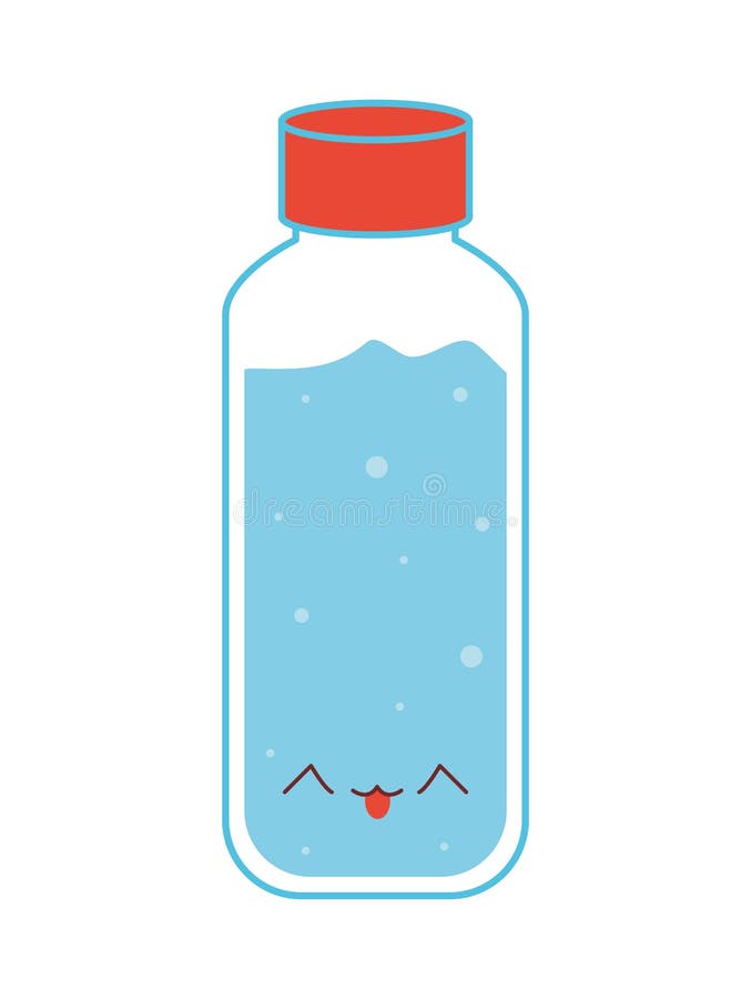 Discutir Sentido táctil Agricultura Botella de agua kawaii ilustración del vector. Ilustración de mineral -  221062980