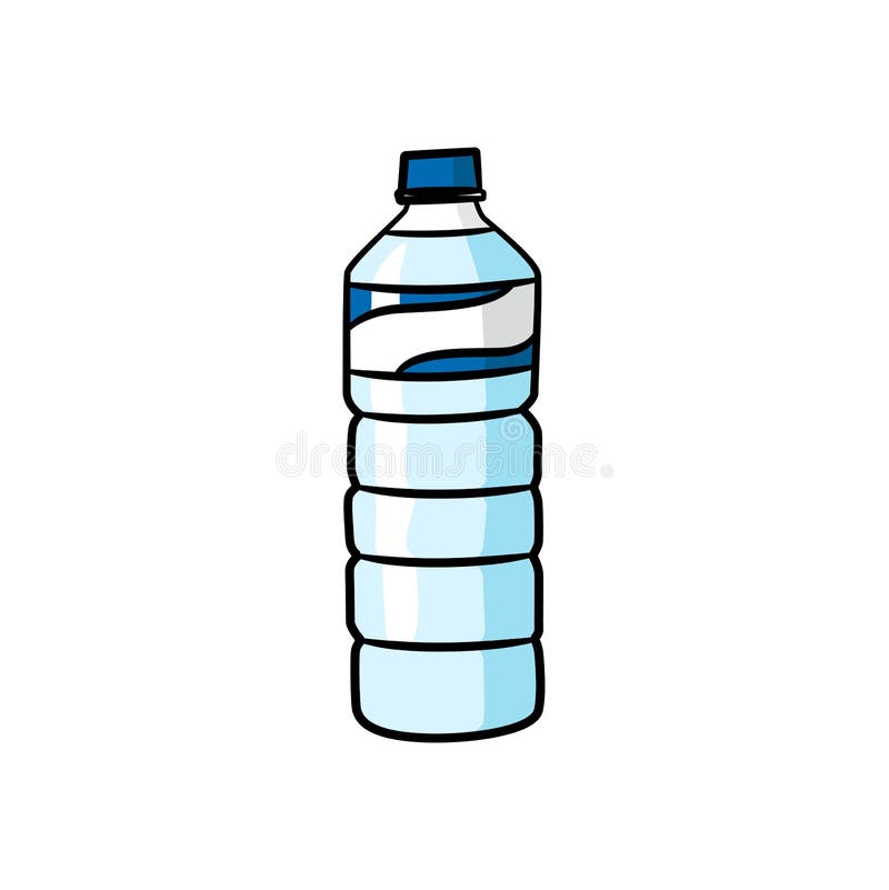 Botella de plástico de agua dibujos animados vector ilustración objeto  aislado