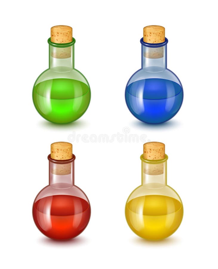 Botella de cristal detallada realista de veneno tóxico Vector ilustración del vector Botella de cristal detallada realista de veneno tóxico Vector ilustración del vector
