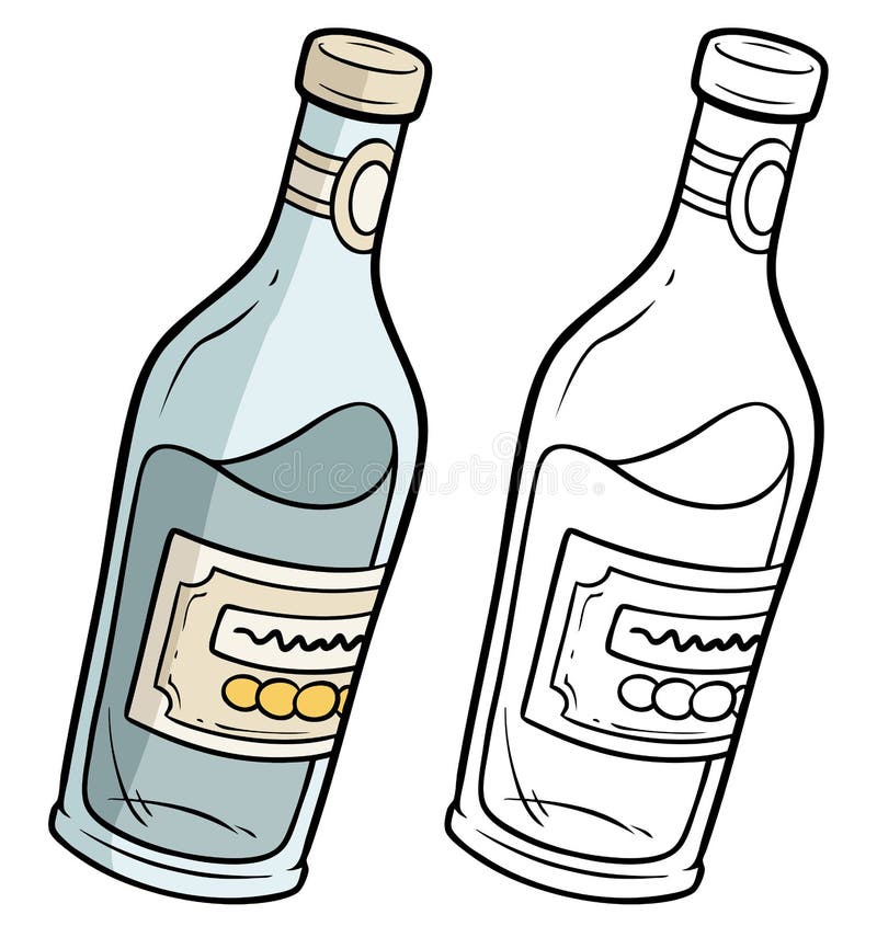 Botella De Dibujos Animados Icono Del Vector Del Alcohol Para Colorear  Ilustración del Vector - Ilustración de vendimia, alcohol: 164547523