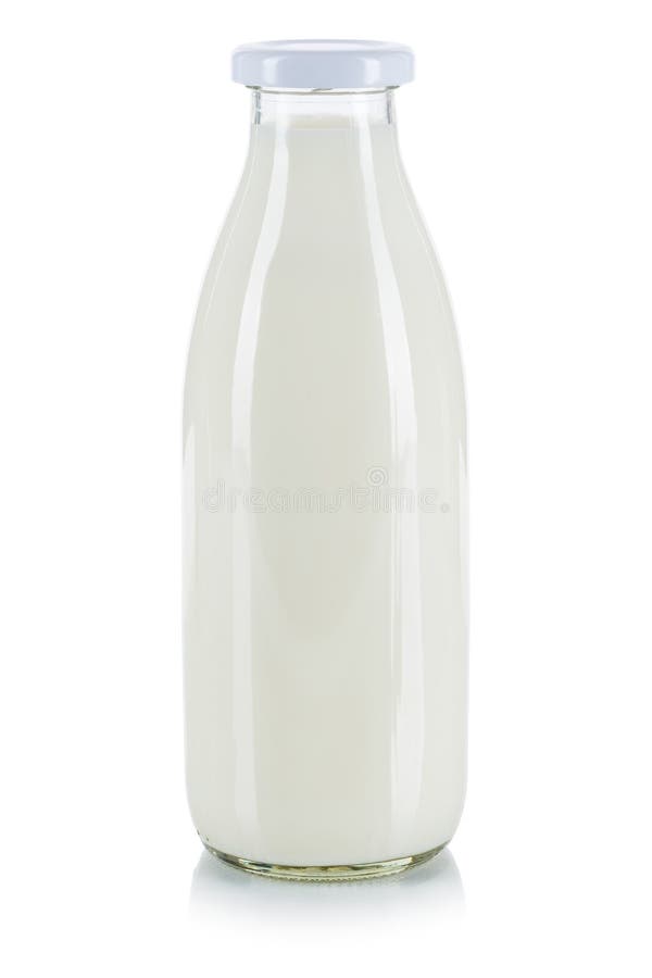 Botella de leche fresca aislada en blanco fotos de archivo libres de regalías Botella de leche fresca aislada en blanco fotos de archivo libres de regalías