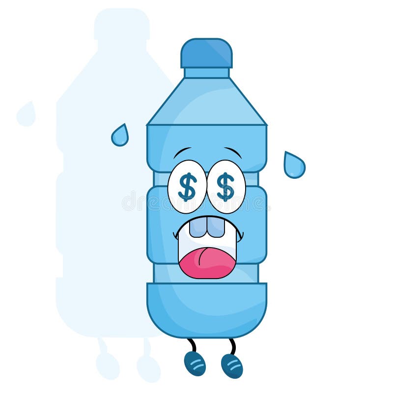 Botella de agua ilustración de dibujos animados vector plano