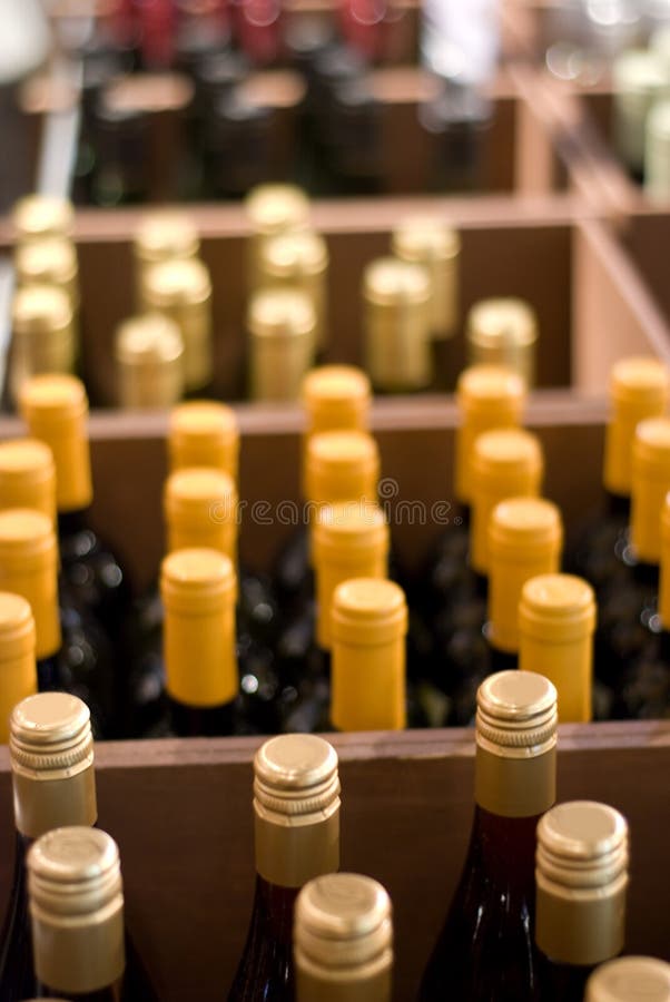 Botellas de vino en un departamento imagen de archivo libre de regalías Botellas de vino en un departamento imagen de archivo libre de regalías