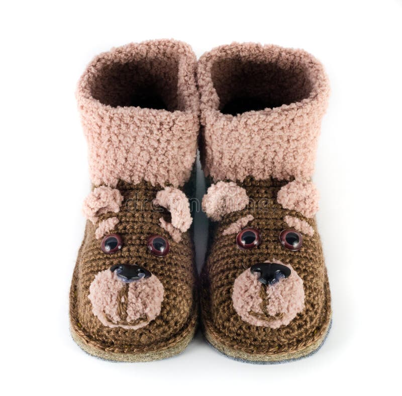 Botines de lana del bebé imagen de archivo. Imagen de - 80420717
