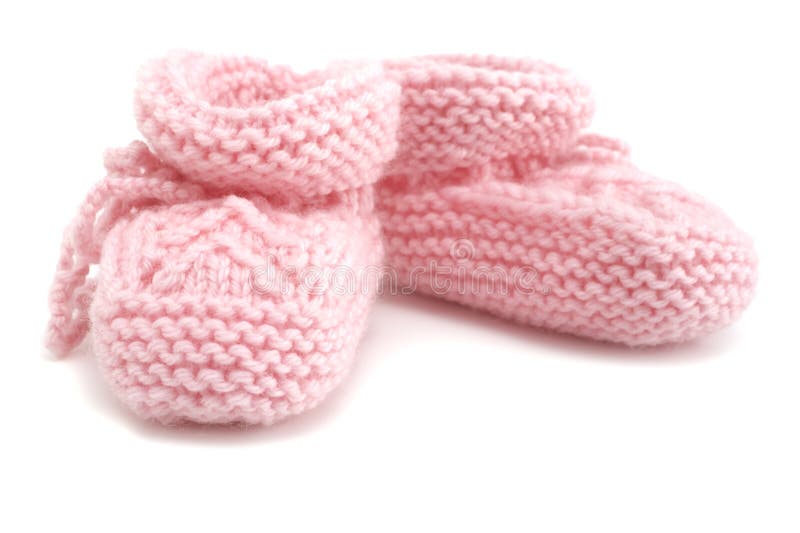 Botitas de bebé rosas foto de archivo