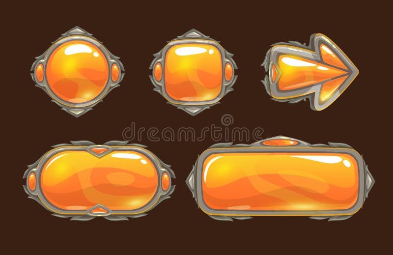 Botones decorativos anaranjados de la historieta stock de ilustración Botones decorativos anaranjados de la historieta stock de ilustración