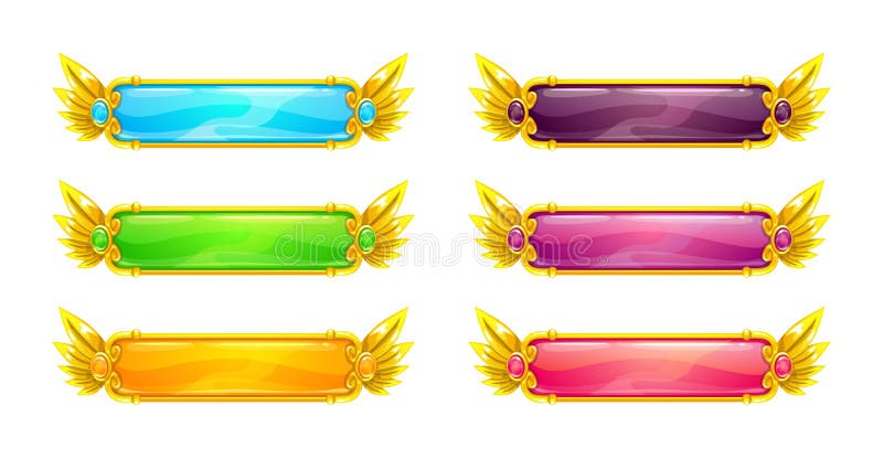 Botones largos coloridos del vector decorativo fijados stock de ilustración Botones largos coloridos del vector decorativo fijados stock de ilustración