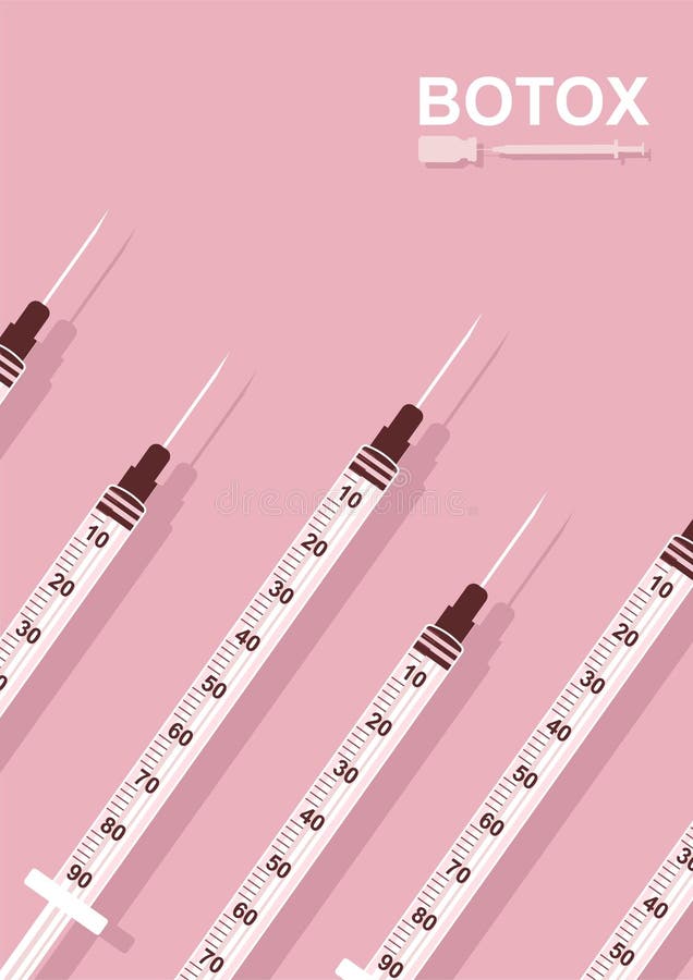 Botox-illustration. Behandling av botulinumtoxin
