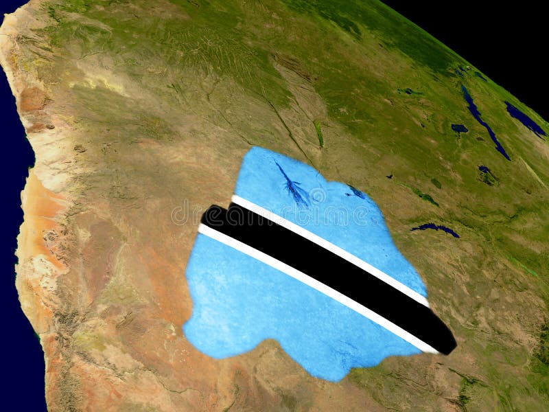 Botswana med flaggan på jord vektor illustrationer Botswana med flaggan på jord vektor illustrationer