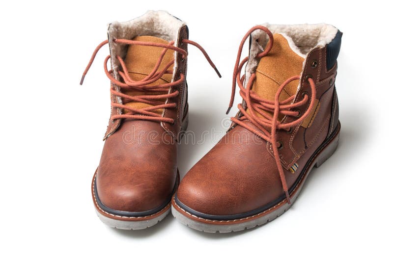bottes d'hiver pour les hommes sur le fond blanc photographie stock bottes d'hiver pour les hommes sur le fond blanc photographie stock
