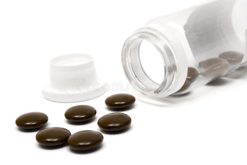 Bottiglia delle pillole del Brown (vista laterale)