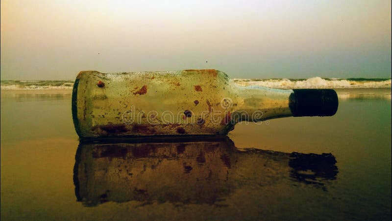 Bottiglia di birra con la riflessione immagini stock Bottiglia di birra con la riflessione immagini stock