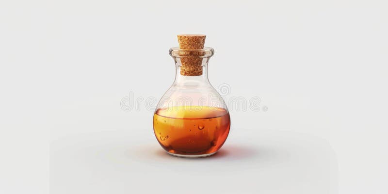 Bottiglia di liquido con tappo di sughero adatto a vari scopi immagine stock