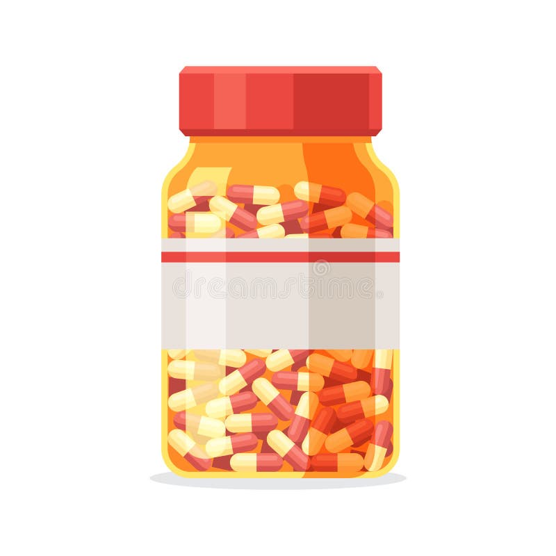 Bottiglia di pillola con le capsule