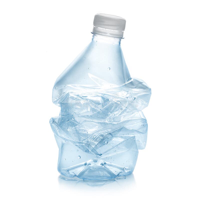 Bottiglia di plastica schiacciata