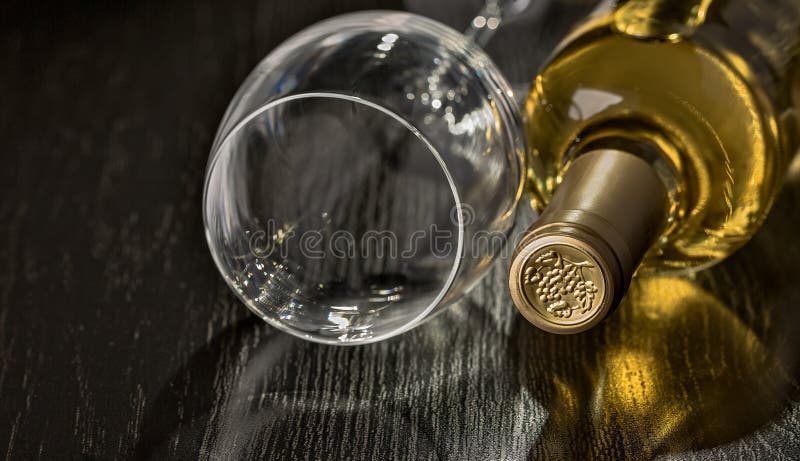 Bottiglia di vino bianco asciutto immagine stock Bottiglia di vino bianco asciutto immagine stock