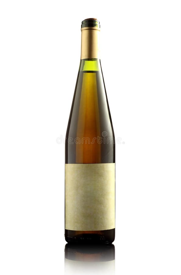 Bottiglia di vino bianco, facciata frontale