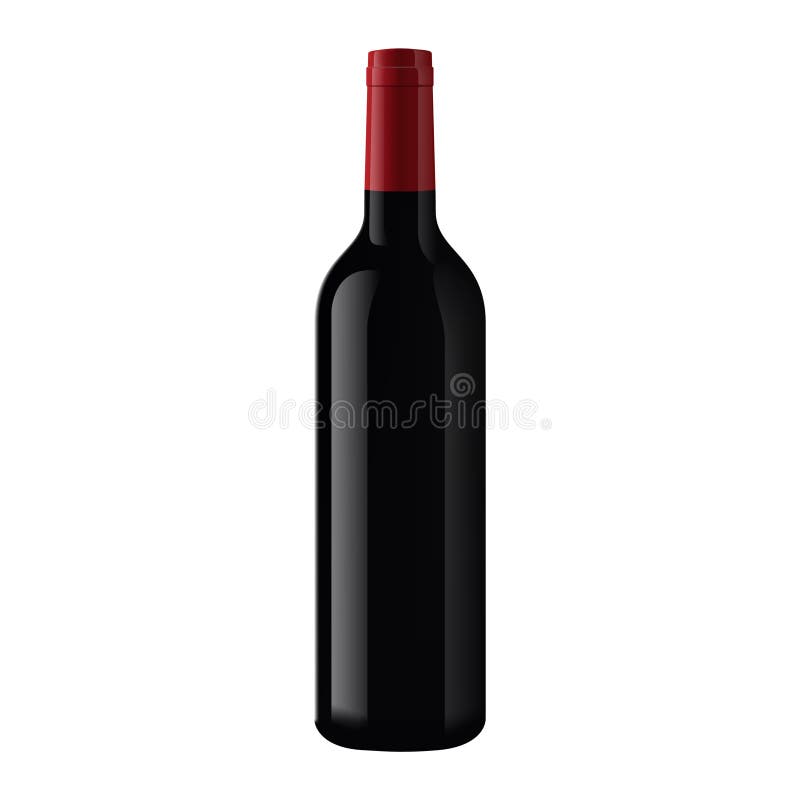 Bottiglia Di Vino Isolata 3d Realistica Senza Etichette Per Il Design E ...