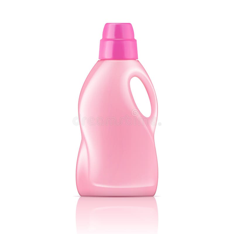 Bottiglia liquida rosa del detersivo di lavanderia. royalty illustrazione gratis Bottiglia liquida rosa del detersivo di lavanderia. royalty illustrazione gratis