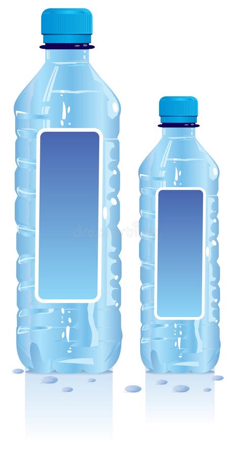 Plastic water bottles with blank label. Plastic water bottles with blank label
