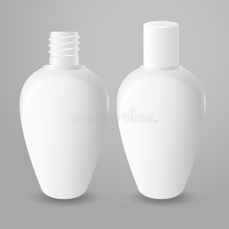 Bottiglie di plastica bianche illustrazione vettoriale Bottiglie di plastica bianche illustrazione vettoriale