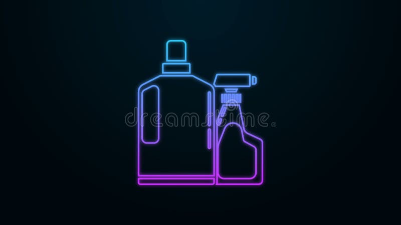 Bottiglie di plastica per detersivo per bucato liquido, candeggina, liquido per lavare piatti o altro detergente illustrazione di stock