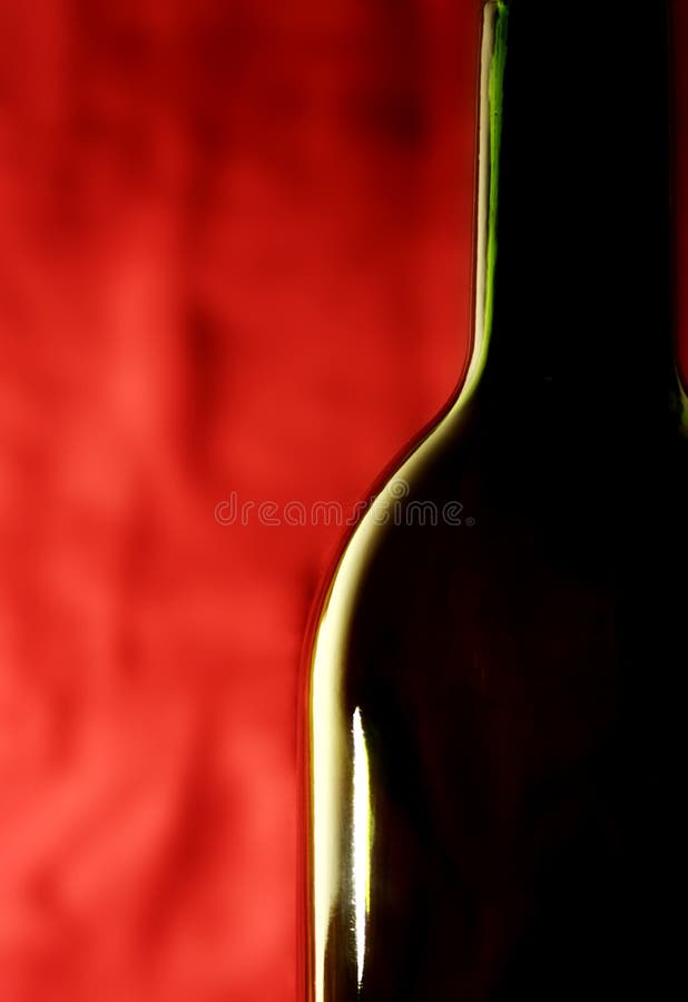 Bottle against a red background
