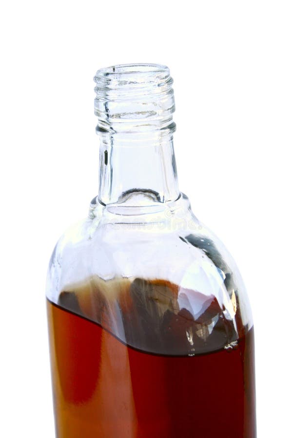 Bottle with an alcoholic drink