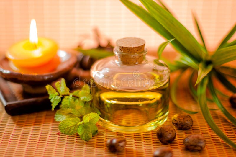 Aromatic Spa Oils and Perfumes Stock Photo Image of white, bottles