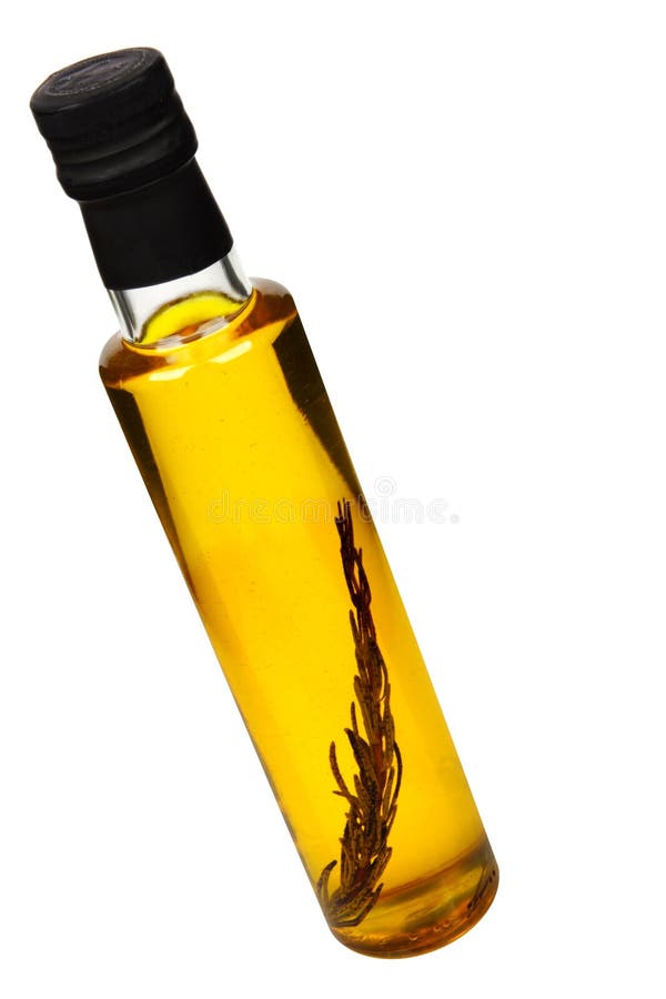 Bottle of aromatic olive oil.