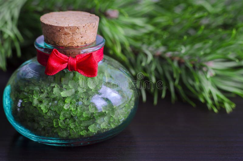 Bottle of Bath Salt with Pine Extract Stock Photo Image of fresh