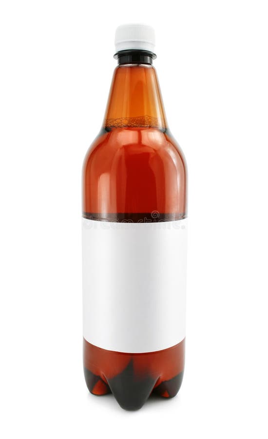 Bottle of beer drink with blank label isolated